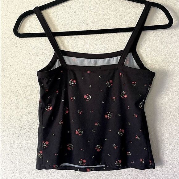 Lovely Bubbly Black Crop Top with Cherries. Size Small. - Picture 2 of 3